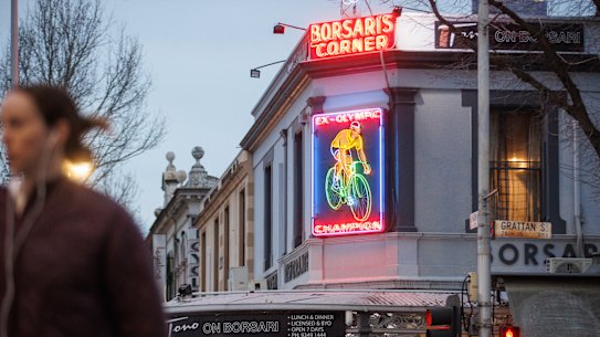 The Borsari’s Corner building and neon sign on the corner of Lygon and Grattan streets are on track for heritage protection.