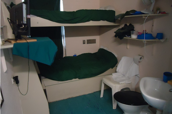 Inside one of the cells at Hakea Prison.