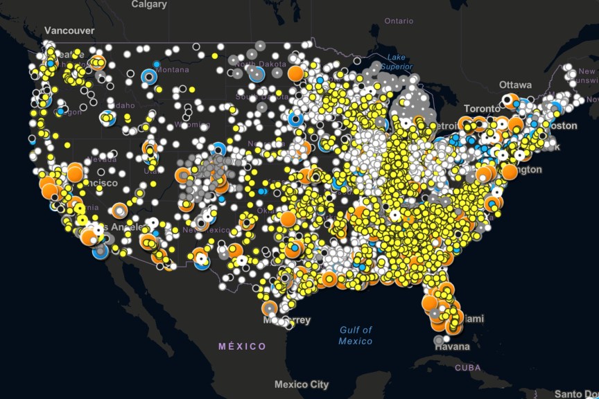 A map from Atlas of Surveillance showing US indicators.