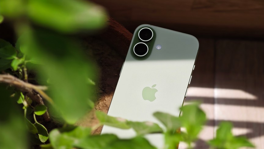 Apple iPhone 17 kept around a plant.