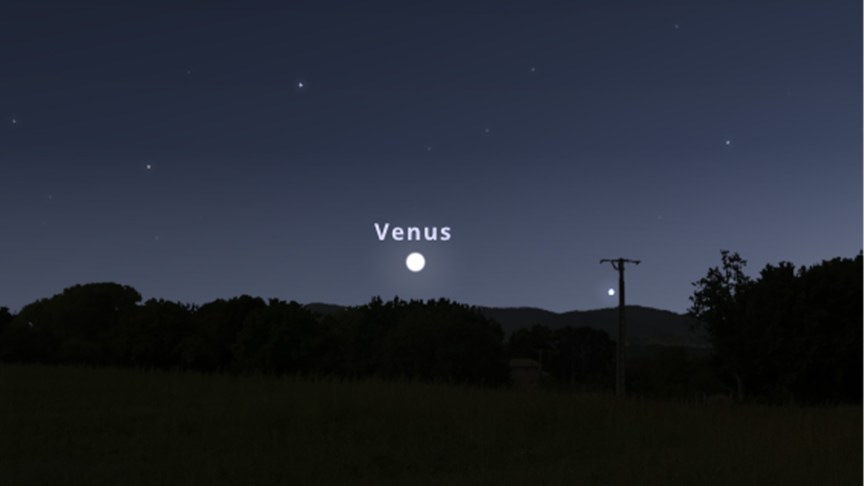 A screenshot of where Venus will be in the middle of September.