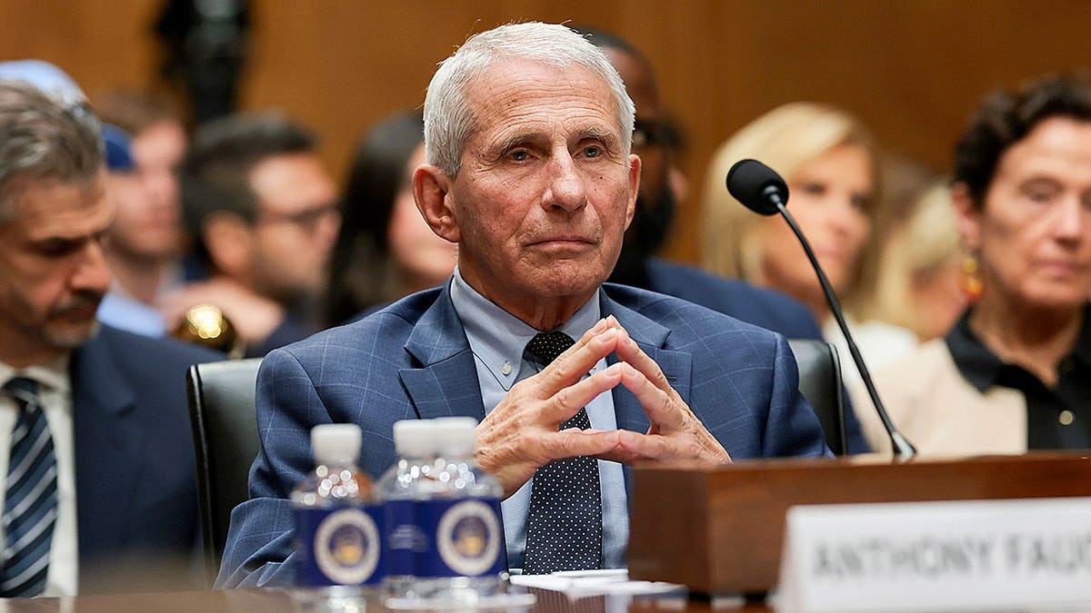 Anthony Fauci listens during a Senate Homeland Security and Governmental Affairs Committee hearing.