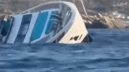 Luxury $9 million yacht caught on camera sinking off coast days after delivery to owner