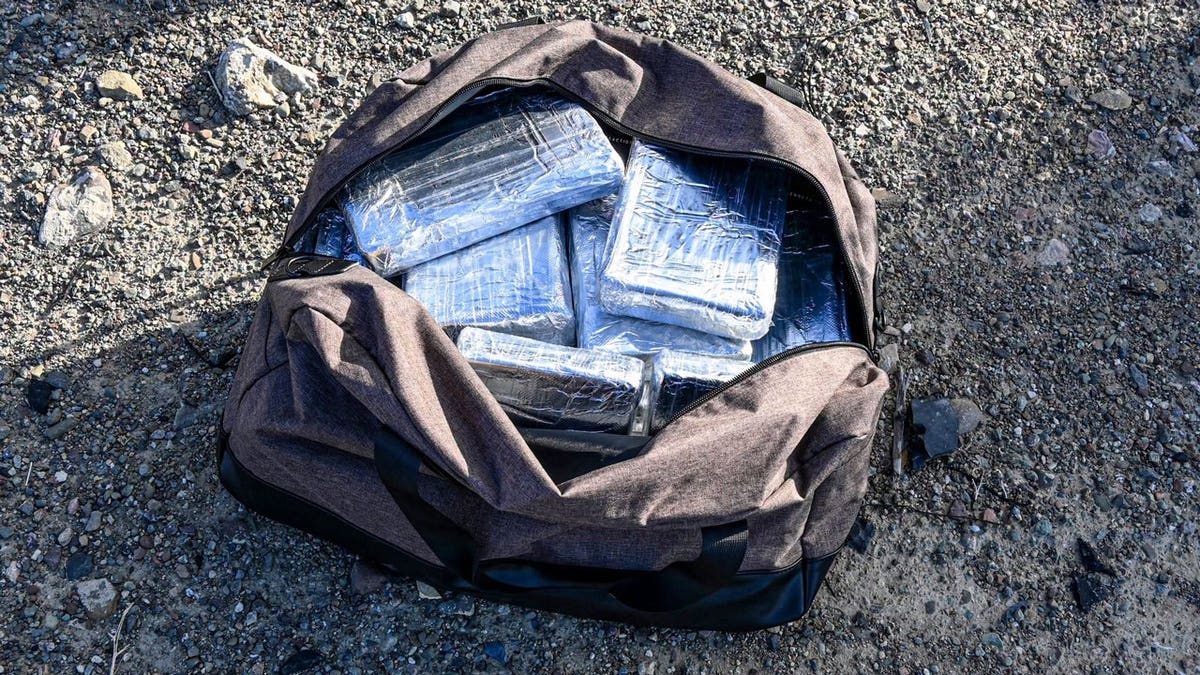 A bag containing approximately 30 pounds of suspected cocaine