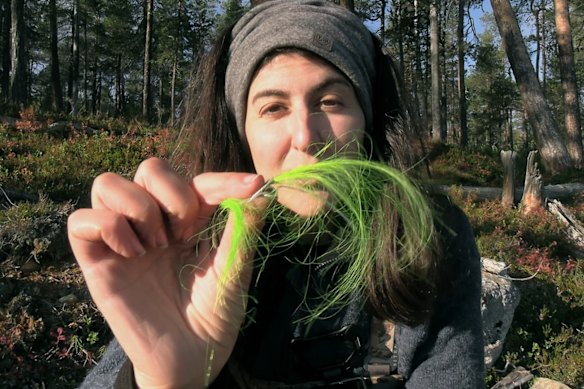 Alyce crafted a lure out of her own brightly coloured hair, but the fish weren’t biting. 