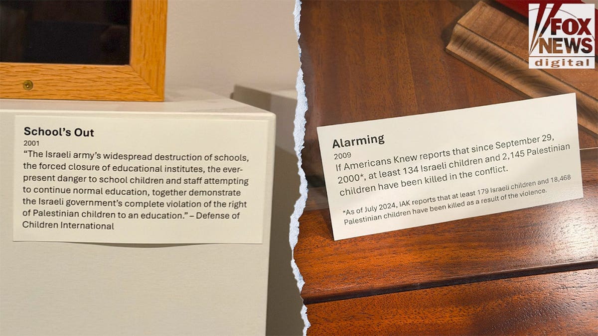 Two exhibit placards at the Arab American National Museum.