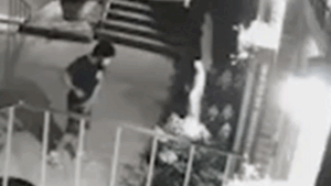 Masked man caught on camera smashing Virgin Mary statue with a hammer outside NYC church