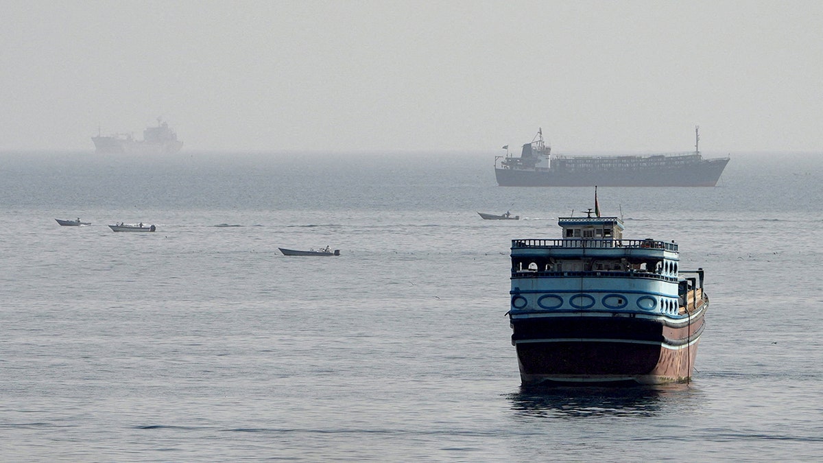 Ships traveling in the Strait of Hormuz