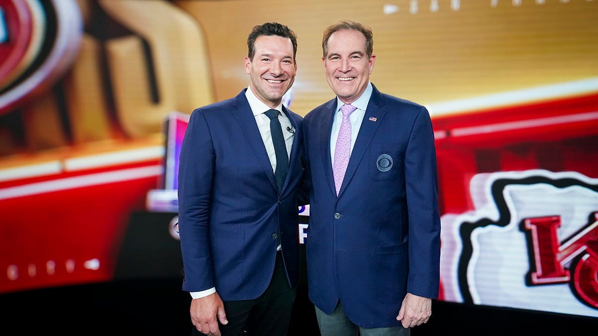 Super Bowl LVIII signage displayed at Allegiant Stadium in Las Vegas.