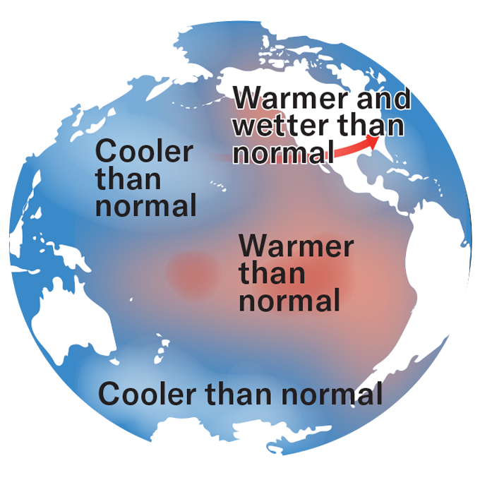 graphic showing the temperature changes