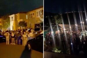 ‘Project X’-style pool party turns California street into mayhem as hundreds of teens wreak havoc