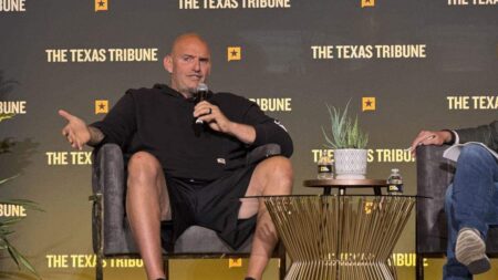 John Fetterman accidentally calls himself a 'lifelong Republican' at Texas Tribune Festival