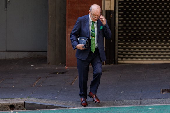 David Allan, Alan Jones’ butler outside court on Thursday.