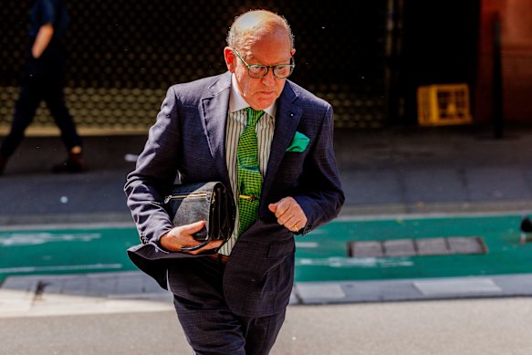Alan Jones’ butler, David Allan, outside court on Thursday. 