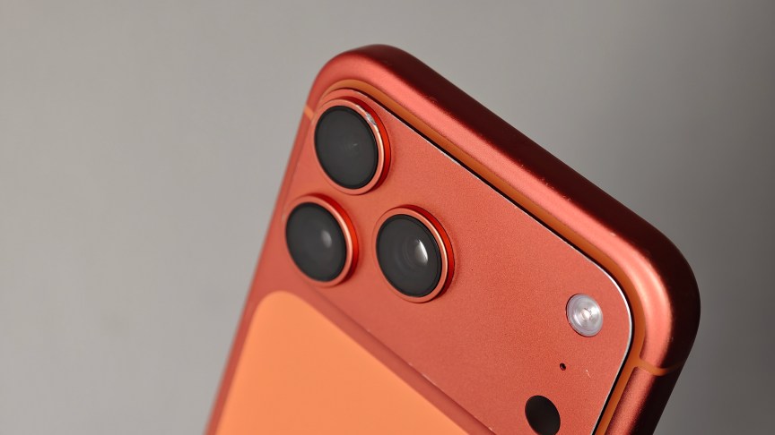 Close up of iPhone 17 Pro Max camera.