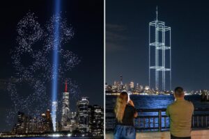 Breathtaking drone show of 2,977 lights illuminates NYC skies before 9/11 anniversary