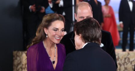 Kate Middleton Wears $66K Necklace While Sharing Sweet Moment With Tom Cruise at ‘Digger’ Premiere