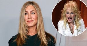 Jennifer Aniston Pays Tribute to Dolly Parton During Rare Appearance With Boyfriend Jim Curtis