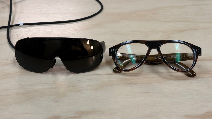 Meta VR Glasses next to Ray-Ban Meta Gen 3 glasses