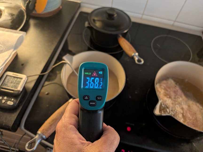 thermometer measuring oil temperature