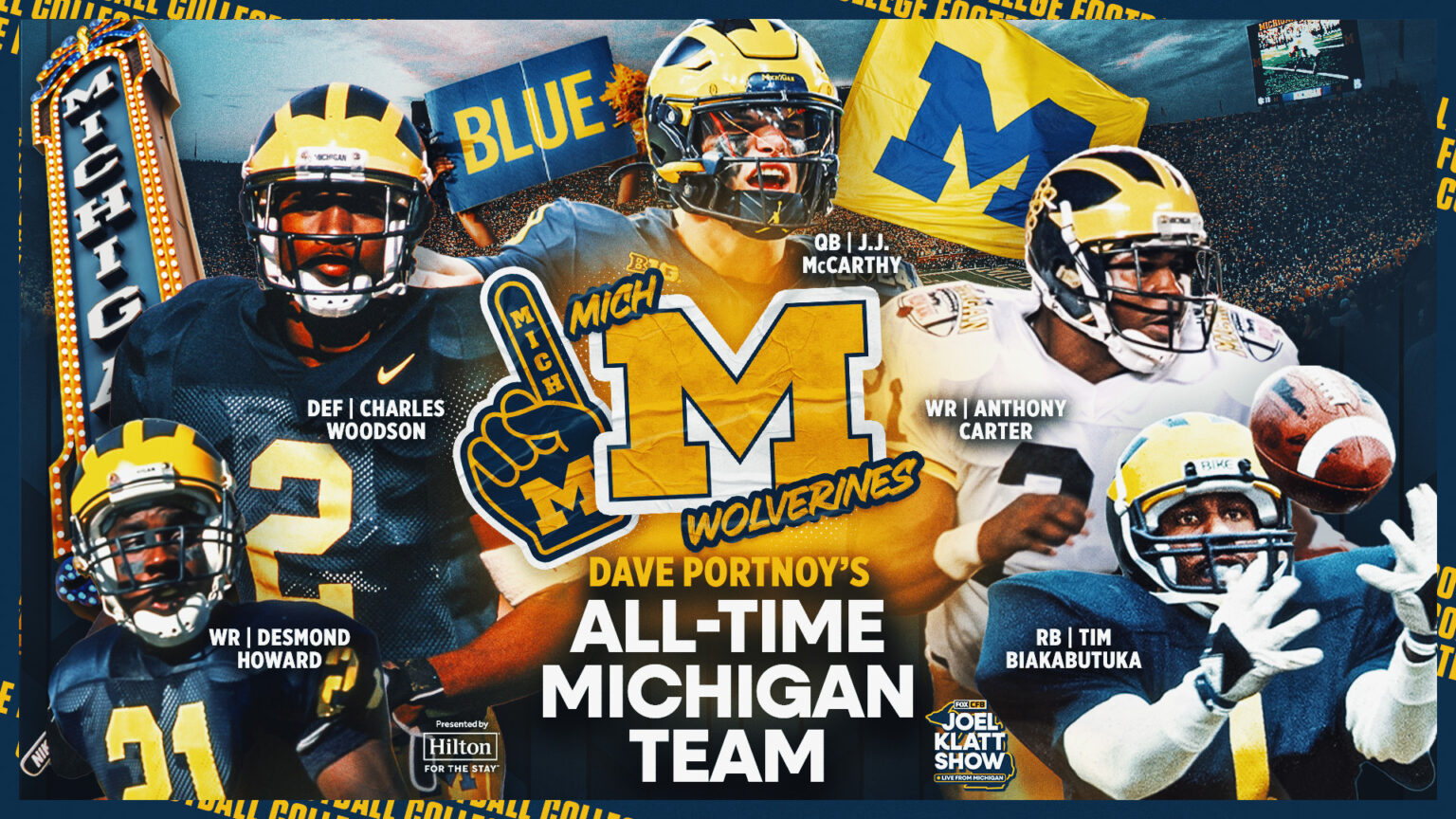 Dave Portnoy Picks His All-Time Michigan Football Team On 'Joel Klatt Live Show'