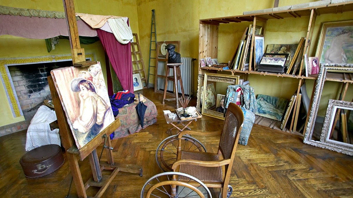 Auguste Renoir's art studio at his former home in Cagnes-Sur-Mer, France.