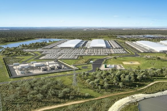 The concept model of a large-scale data centre project in Queensland’s Western Downs.