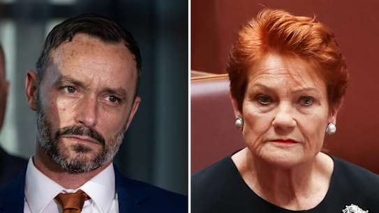 One Nation state candidate for Pakenham Warren Pickering and One Nation leader Pauline Hanson.