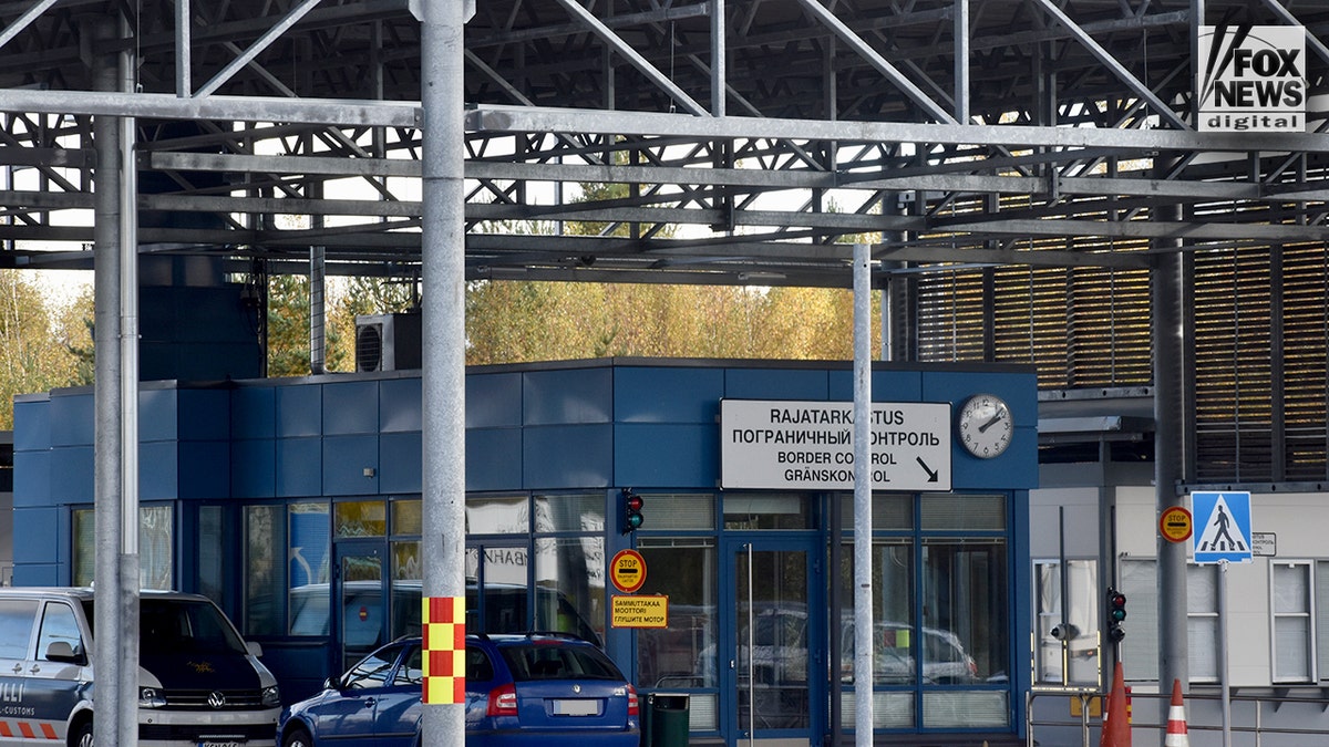 Border checkpoint seen in Finland.
