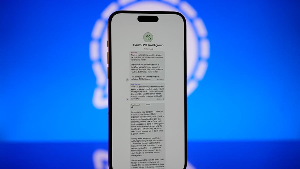 The Signal encrypted messaging application is seen on a mobile device in this illustration photo taken in Warsaw, Poland on 26 March, 2025.