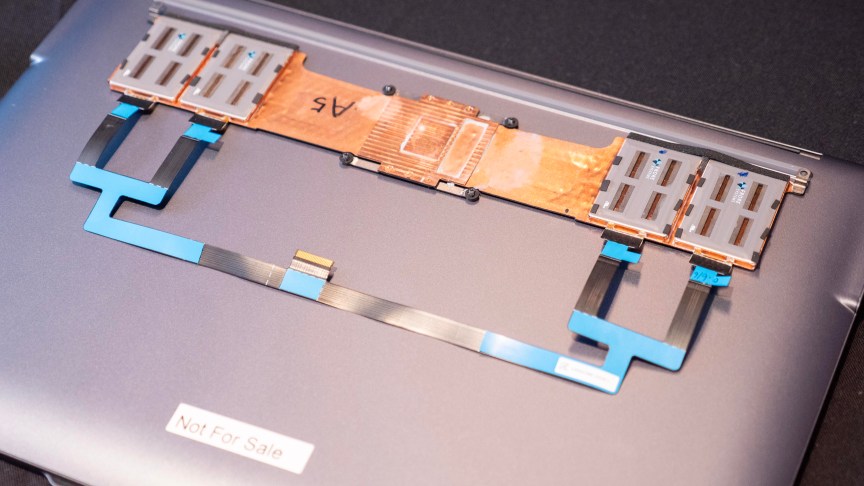 Lenovo's AirJet fanless cooling system sits atop the Project AeroBlade concept chassis.
