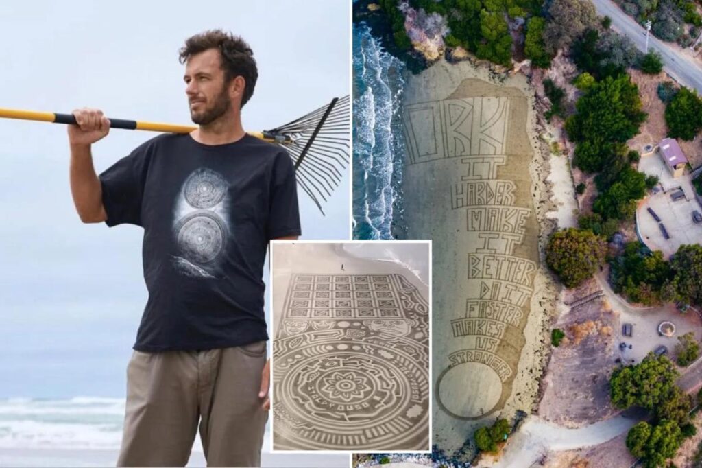 Mystery beach masterpieces appear overnight as California sand wizard unmasked
