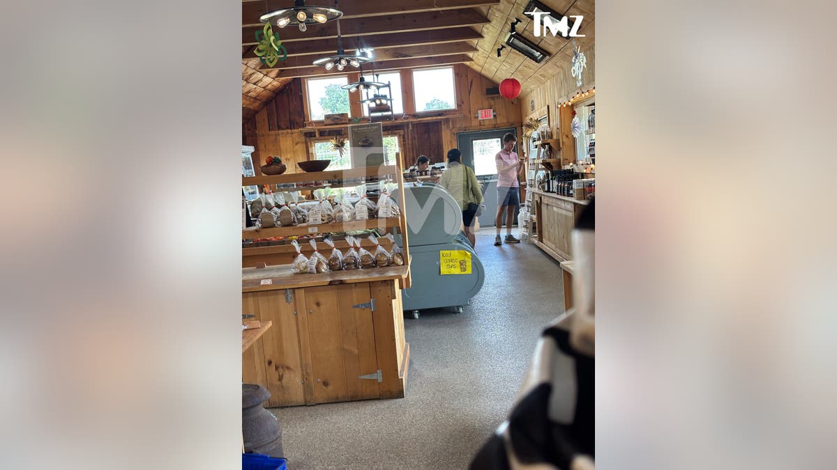 Patrick Clancy shopping at a farm stand in the Hamptons