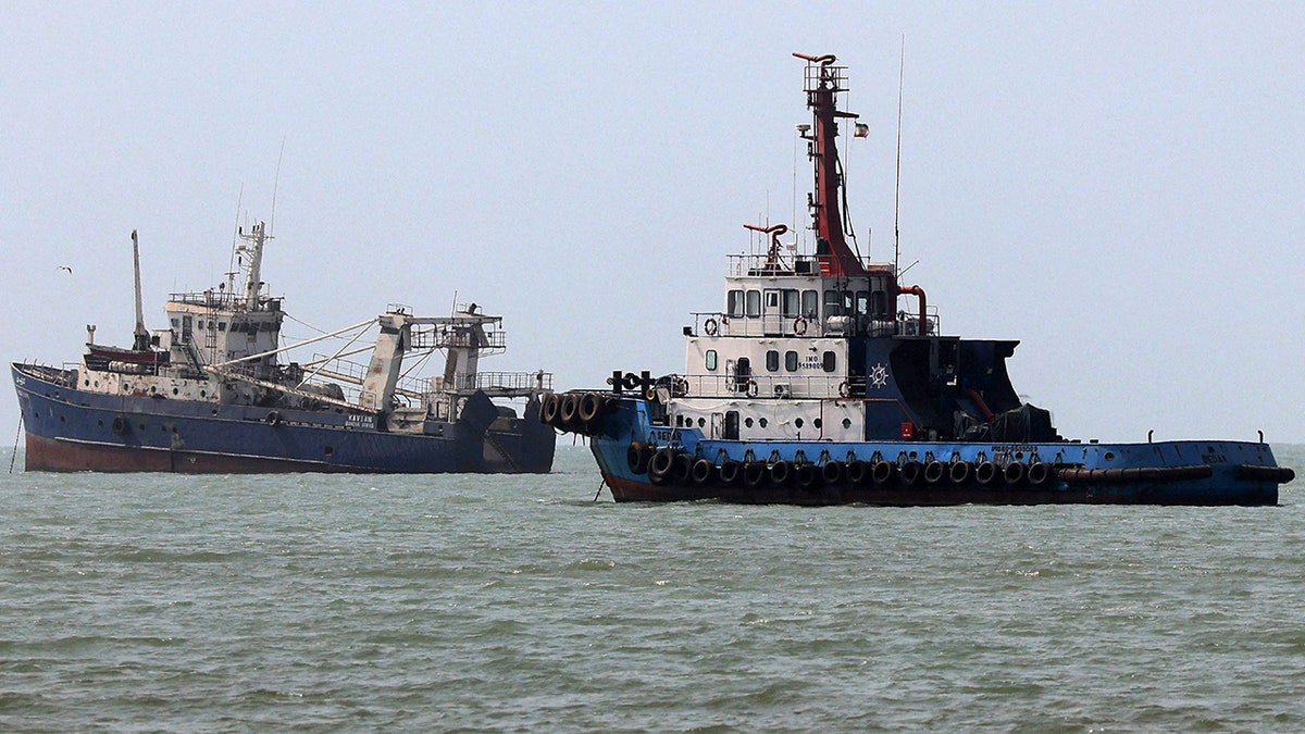 Ships sailing in the Strait of Hormuz