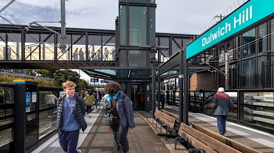 Residents get their first look at Dulwich Hill metro station in early August.