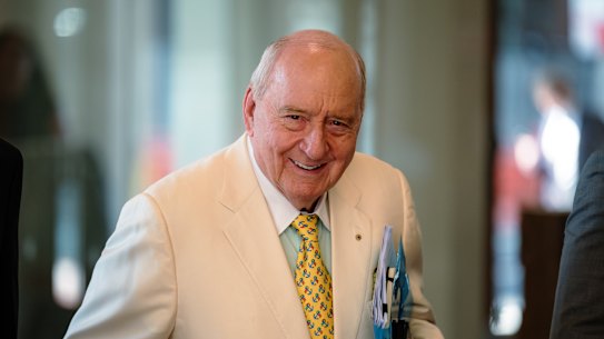 Alan Jones arrives at court.
