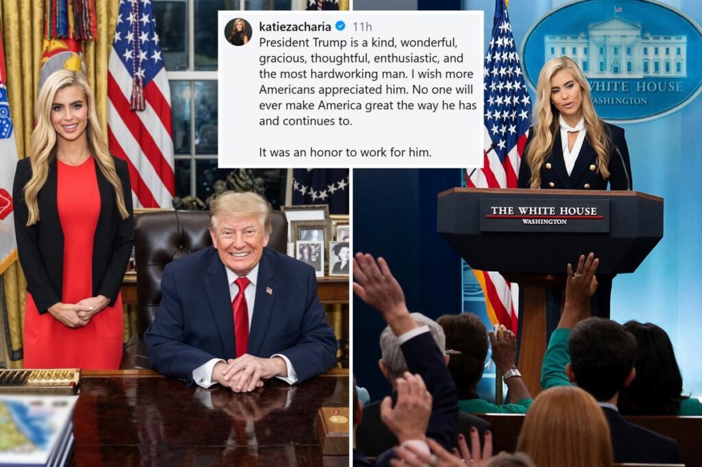 Katie Zacharia shares Instagram post praising Trump after being fired as White House press secretary