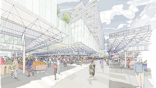 Renders of the proposed new Preston Market. 