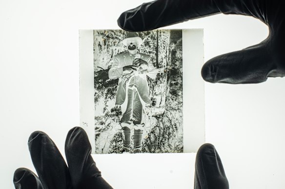 A photo Michael Sharland took of his associate Tom Tregellas, a lyrebird fanatic.
