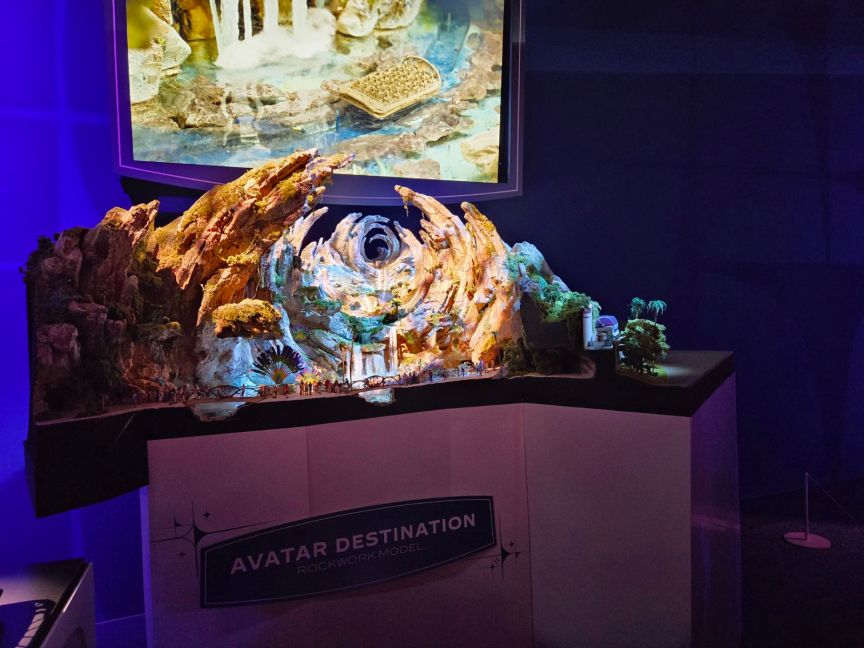 A photo of a model of how the Avatar area will look at Disneyland