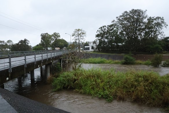 Kedron Brook bursts its banks.