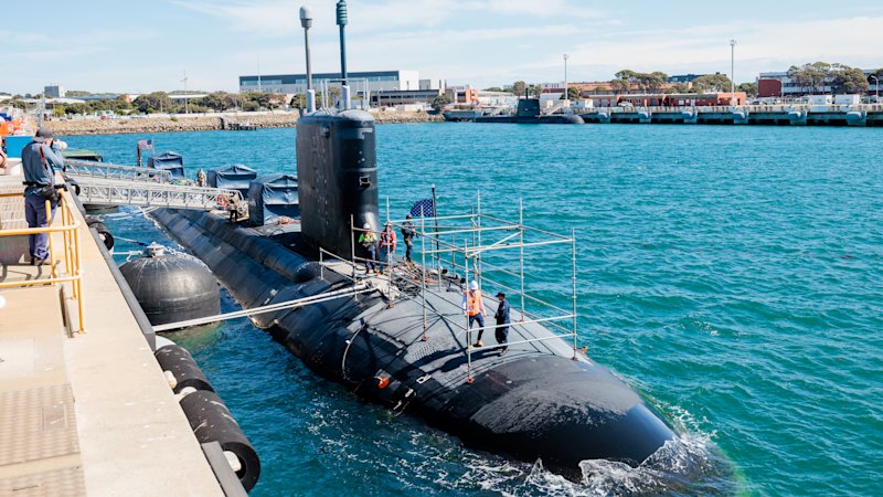 US nuclear submarine docks at HMAS Stirling near Rockingham, Western Australia ahead of AUKUS rotations