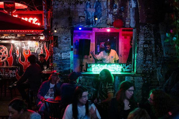 A DJ at the Lord Gladstone in Chippendale.