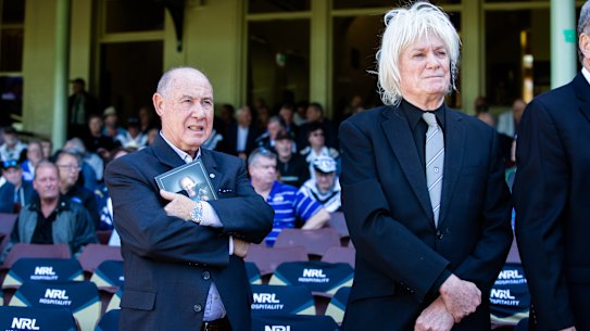 Tony Andreacchio (left), pictured with Holman Barnes Group chairman Dennis Burgess, in 2021.