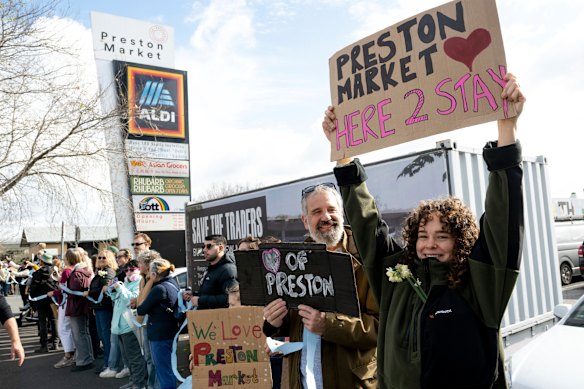 Protesters turned the Preston Market into a hot-button political issue at the last state election. 