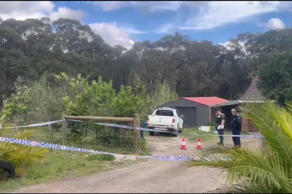 Police at the scene of an incident involving a child.