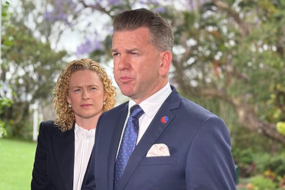 Deputy Premier Jarrod Bleijie speaks at the swearing-in.