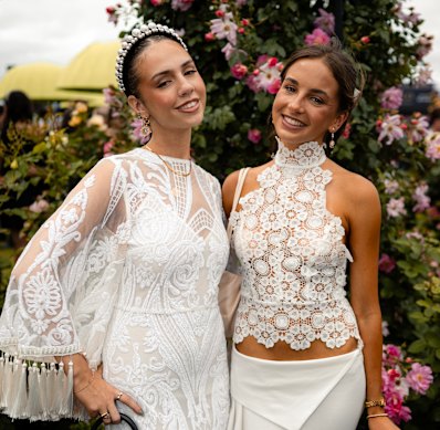 Friends Carla Gunn and Lucy Woolhouse from Melbourne at Derby Day.