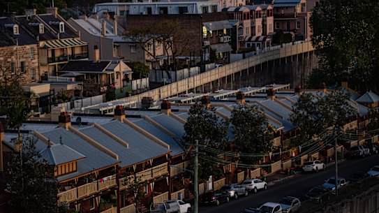 High Street in Millers Point, a suburb identified as a short-term rental accommodation ‘hotspot’.