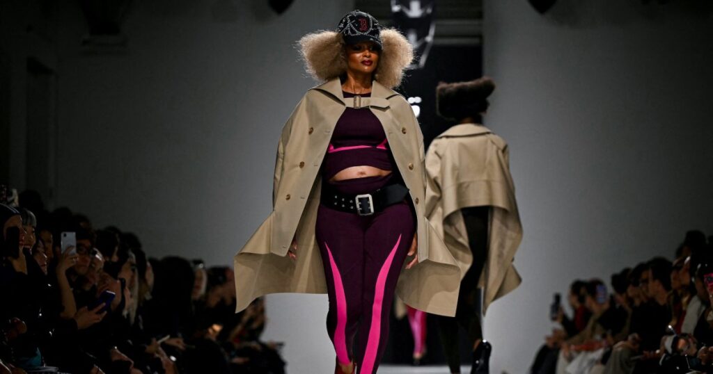 Pregnant Ciara Commands the Paris Fashion Week Runway in Bump-Baring Junya Watanabe Ensemble